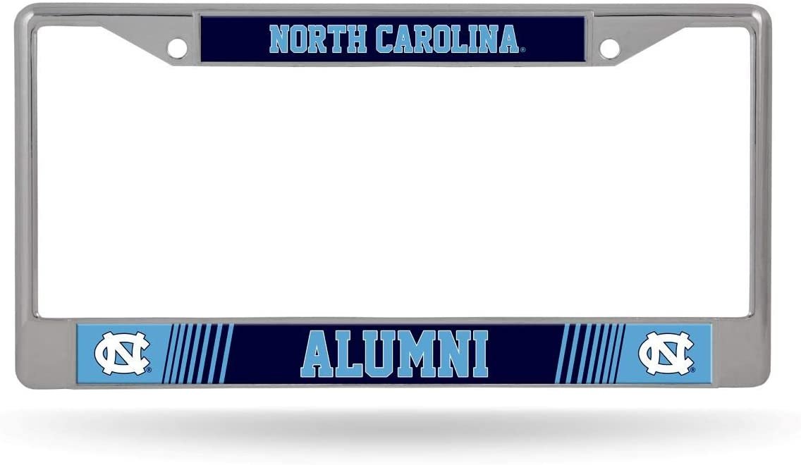 University of North Carolina Tar Heels Alumni Metal License Plate Frame Chrome Tag Cover, 6x12 Inch