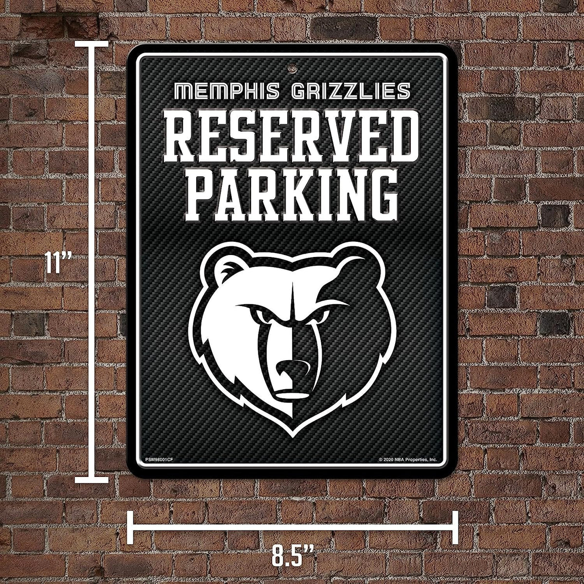 Memphis Grizzlies Metal Parking Sign, Carbon Fiber Design 8.5x11 Inch 4