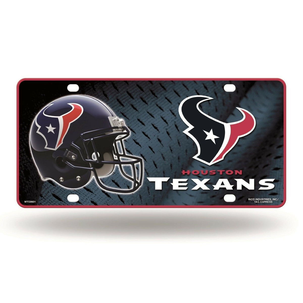 Houston Texans Metal Auto Tag License Plate, Helmet Design, 6x12 Inch 1