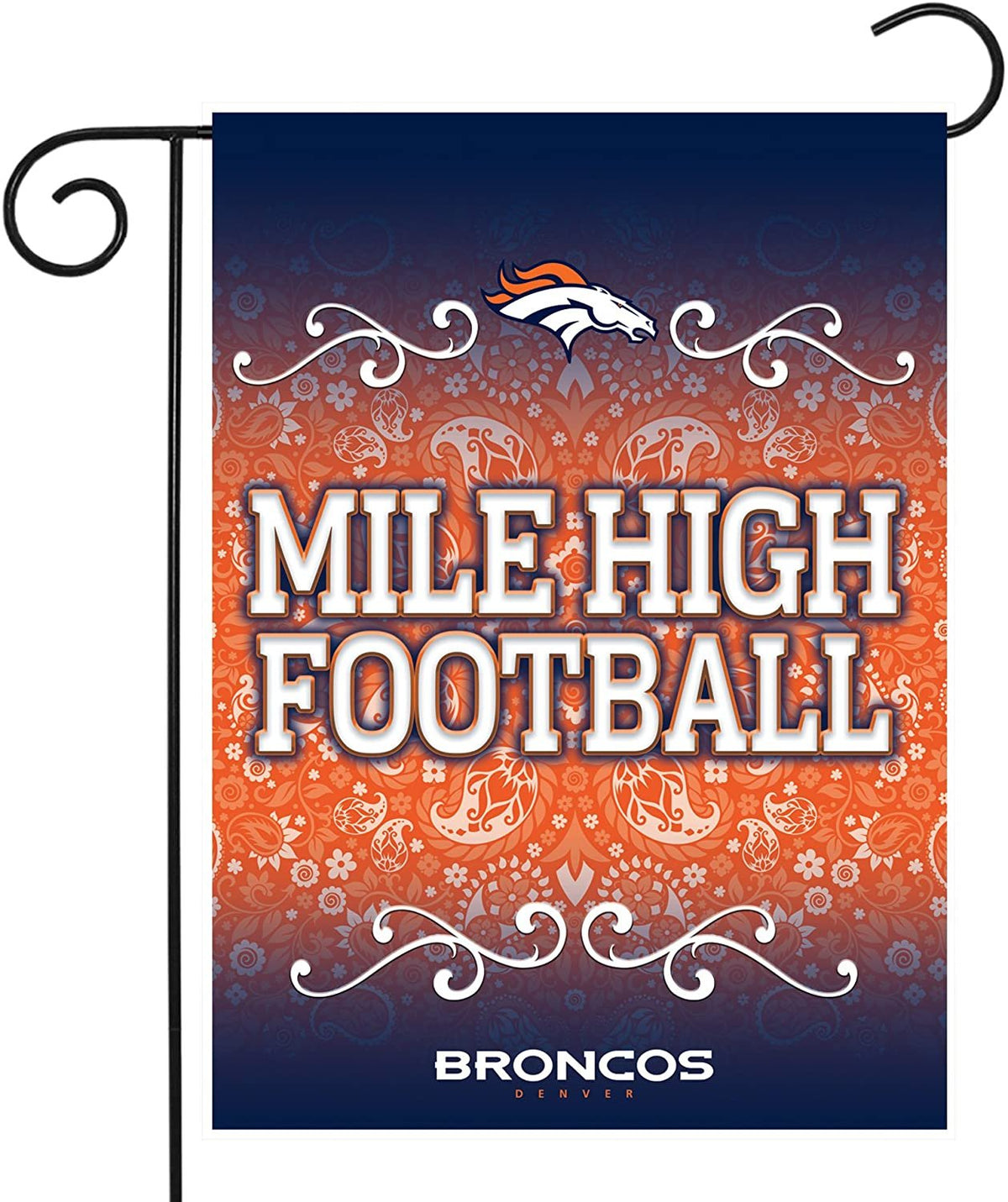 Denver Broncos Premium Garden Flag Banner, Double Sided, 13x18 Inch 1