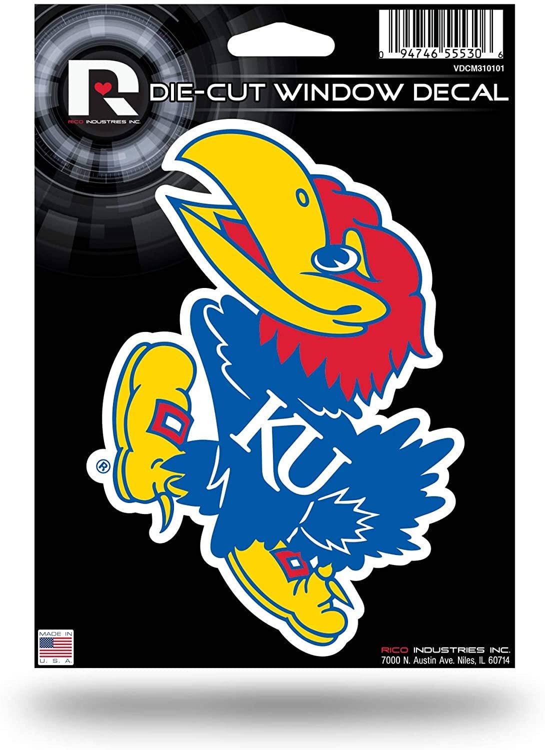 University of Kansas Jayhawks 5 Inch Die Cut Flat Vinyl Decal Sticker Adhesive Backing 1