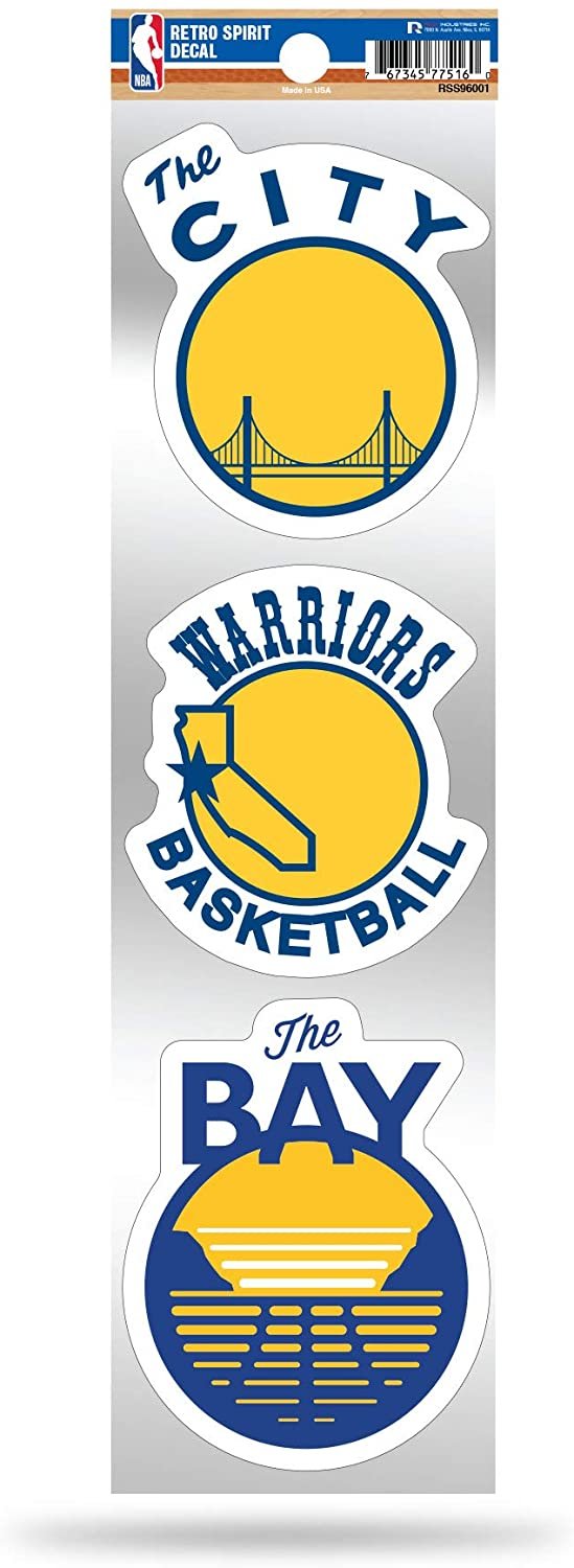 Golden State Warriors Triple Retro Throwback Spirit Decals Flat Vinyl Auto Home Sticker Sheet Basketball 1