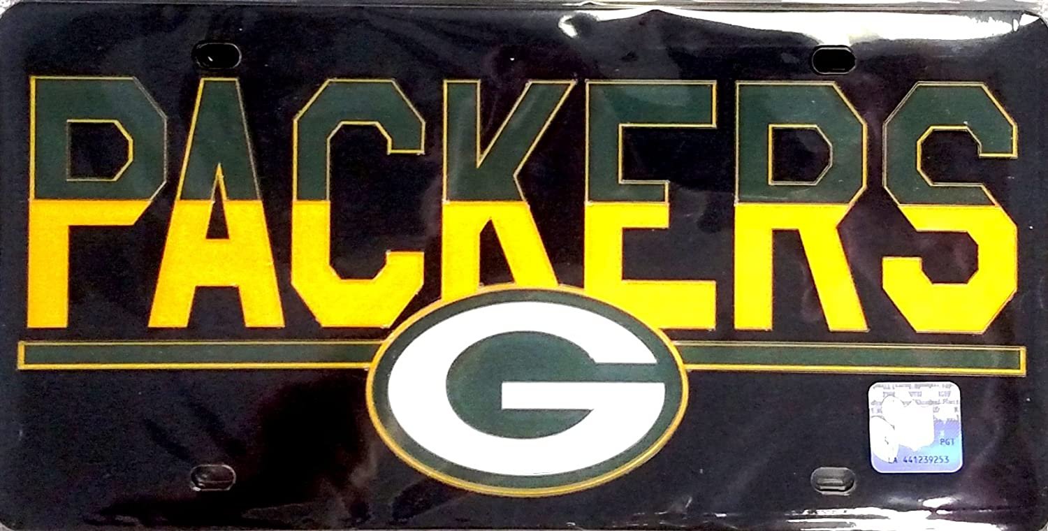 Green Bay Packers Duo-Tone Black Deluxe Laser Cut Acrylic Inlaid Licence Plate Tag Football 1