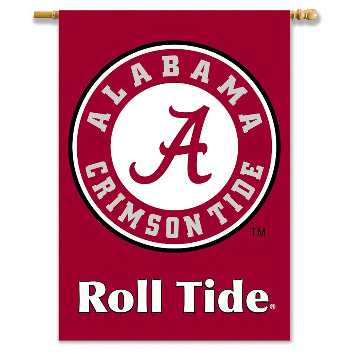 University of Alabama Crimson Tide Premium 2-Sided Banner Flag, 28x40 Inch, Sleeve at Top for Accepting Pole, Display Pole Sold Seperately