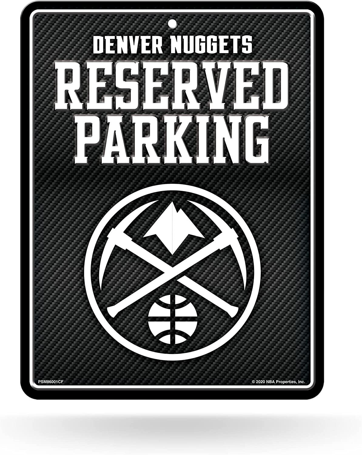Denver Nuggets Metal Parking Novelty Wall Sign 8.5 x 11 Inch Carbon Fiber Design 1