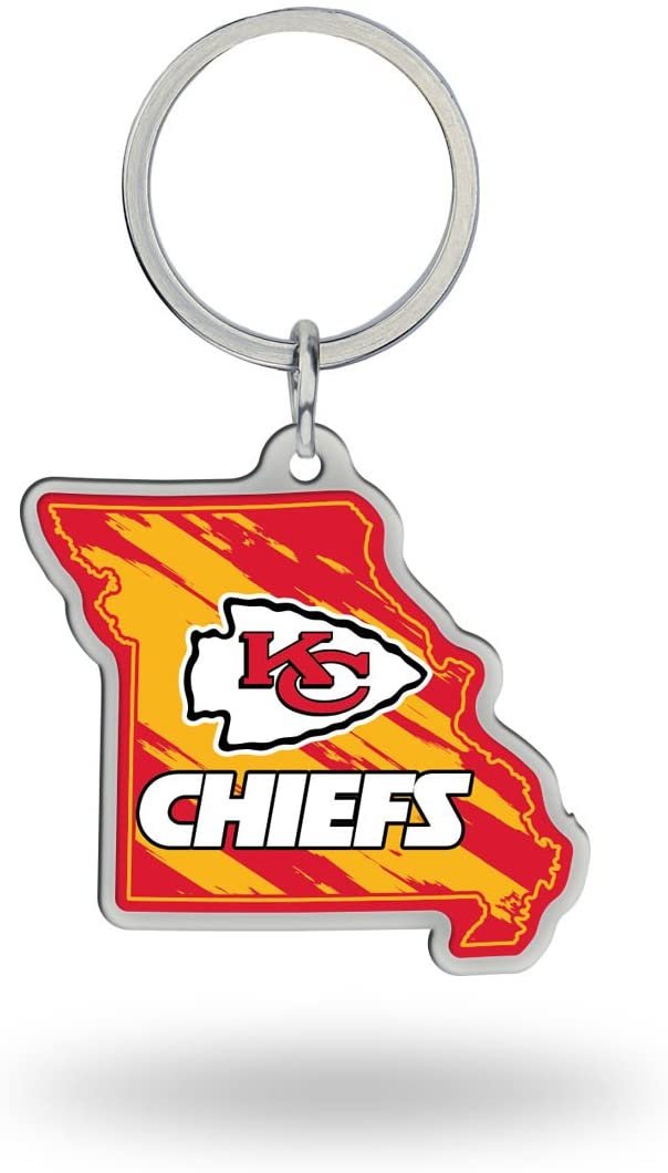Kansas City Chiefs Metal Keychain State Shaped 1