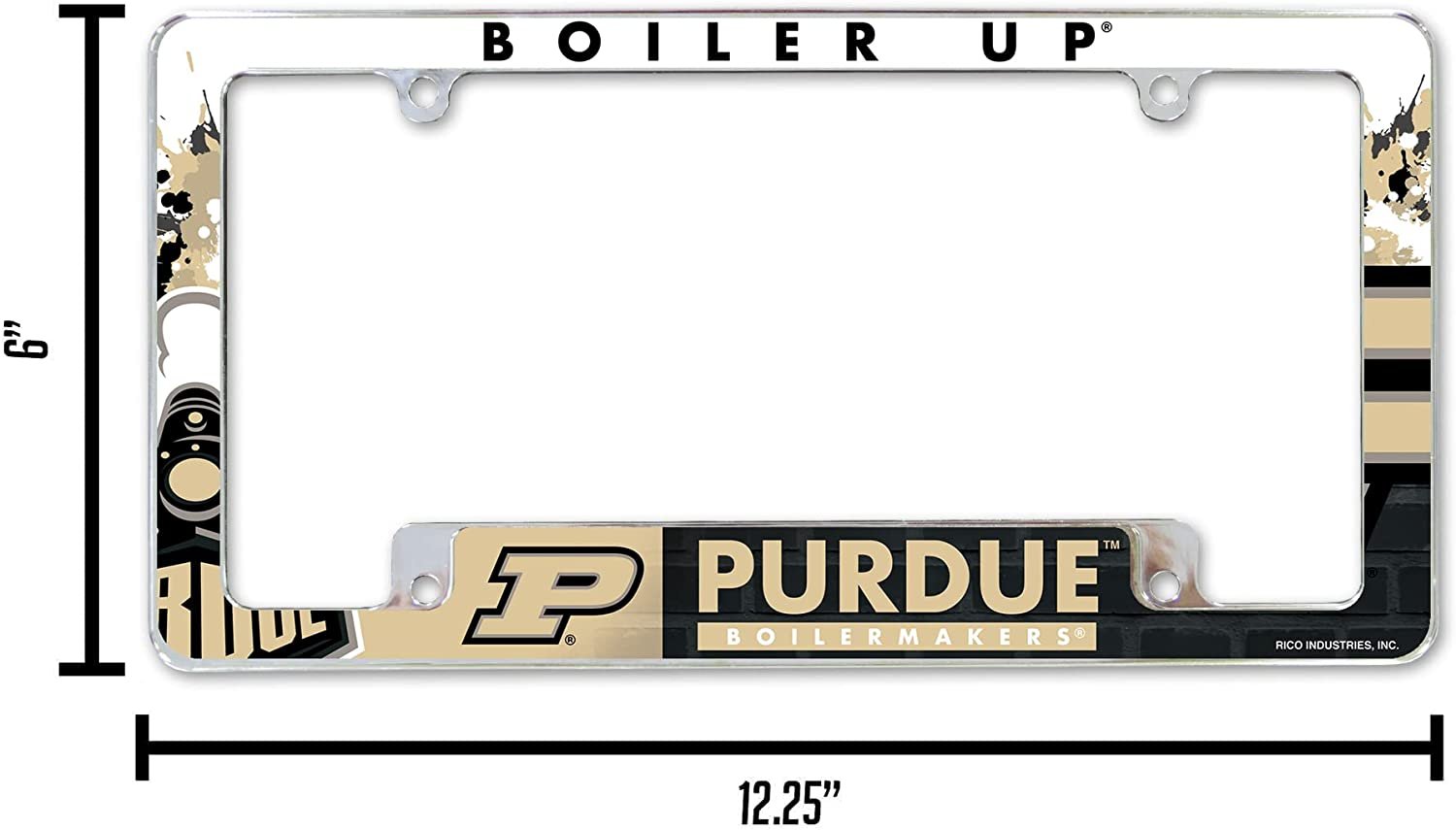 Purdue Boilermakers Metal License Plate Frame Tag Cover All Over Design University 3
