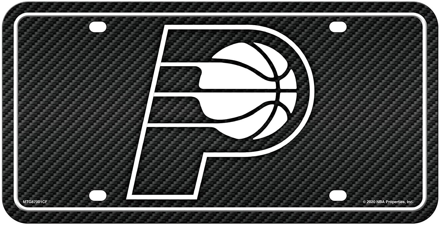 Indiana Pacers Metal Auto Tag License Plate, Carbon Fiber Design, 6x12 Inch