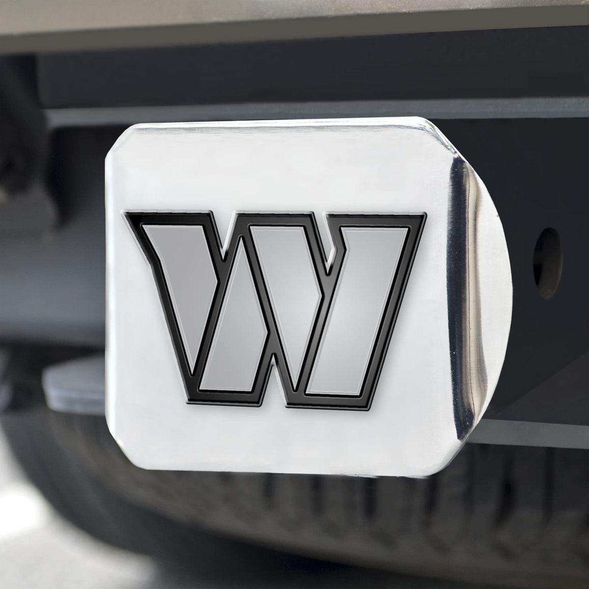 Washington Commanders Hitch Cover Solid Metal with Raised Chrome Metal Emblem 2" Square Type III