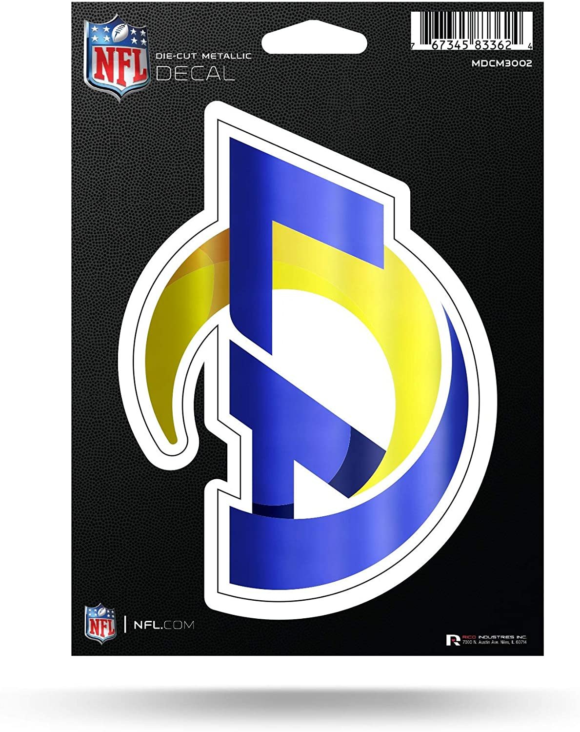 Los Angeles Rams 5 Inch Die Cut Decal Sticker, Metallic Shimmer Design, Full Adhesive Backing 1