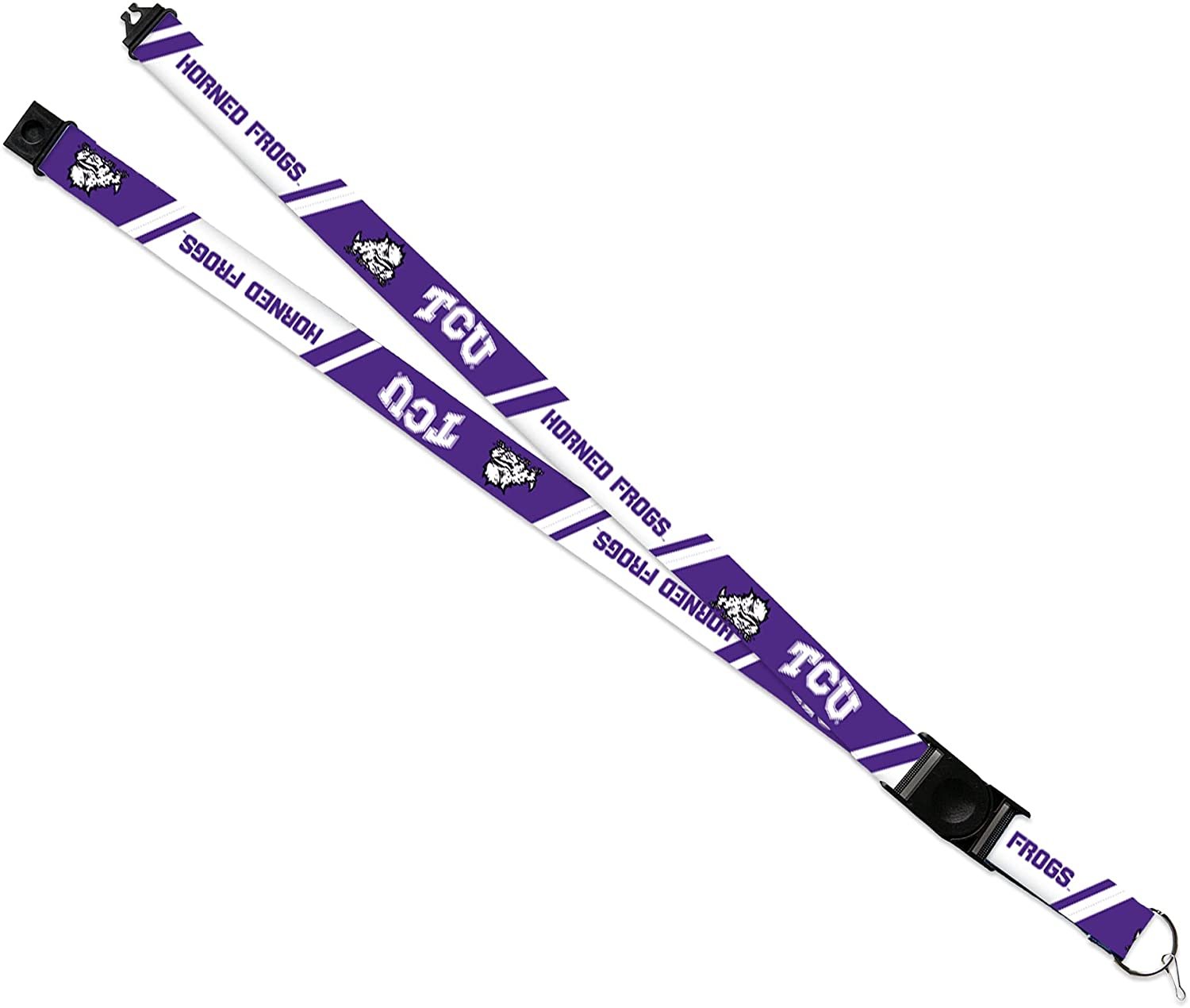 Texas Christian University Horned Frogs TCU Lanyard Keychain Double Sided 18 Inch Button Clip Safety Breakaway