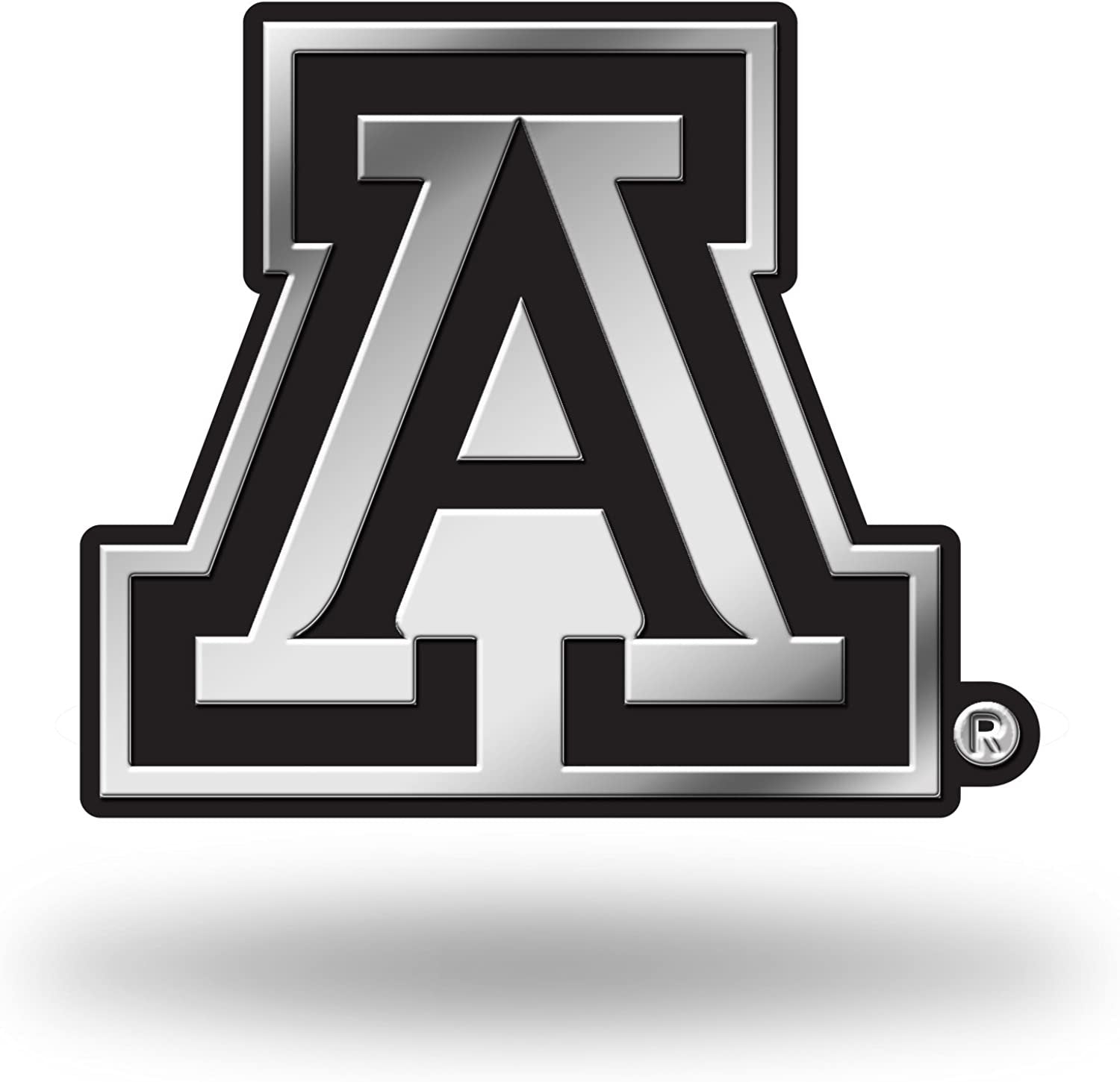 University of Arizona Wildcats Auto Emblem, Silver Chrome Color, Raised Molded Plastic, 3.5 Inch, Adhesive Tape Backing 1