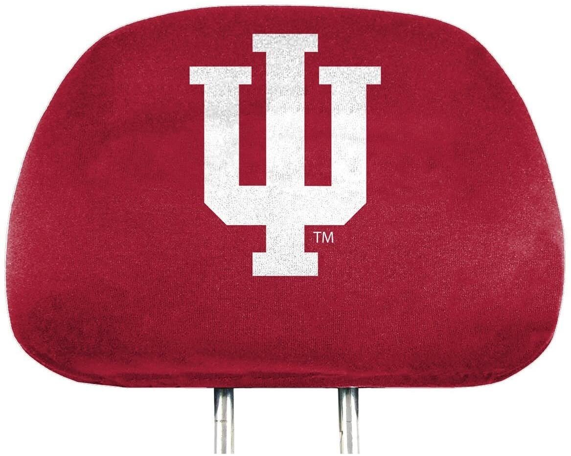Indiana University Hoosiers Premium Pair of Auto Head Rest Covers, Full Color Printed, Elastic, 10x14 Inch 1