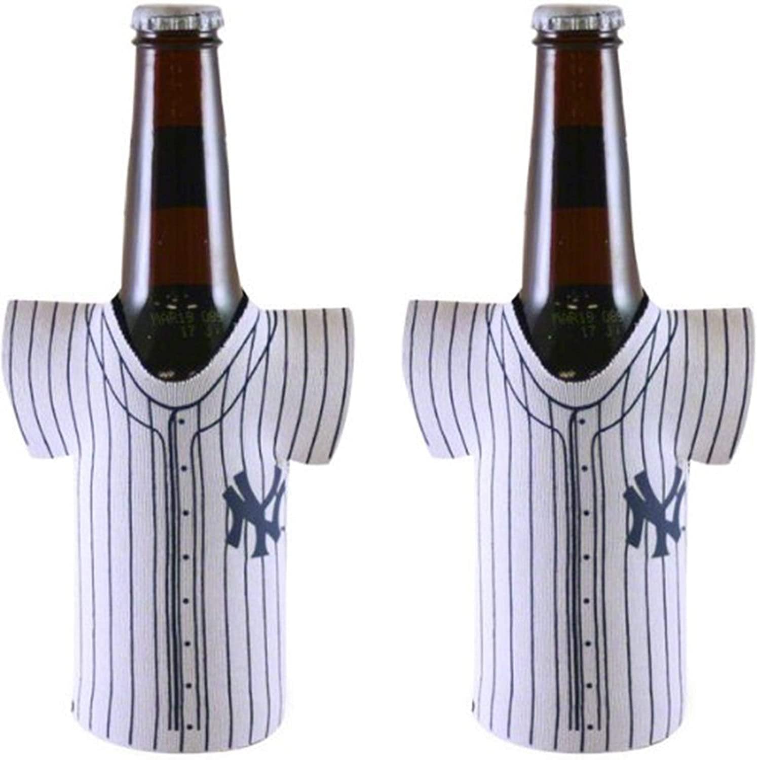 New York Yankees 2-Pack White Jersey Design Bottle Neoprene Beverage Insulator Holder Baseball 1