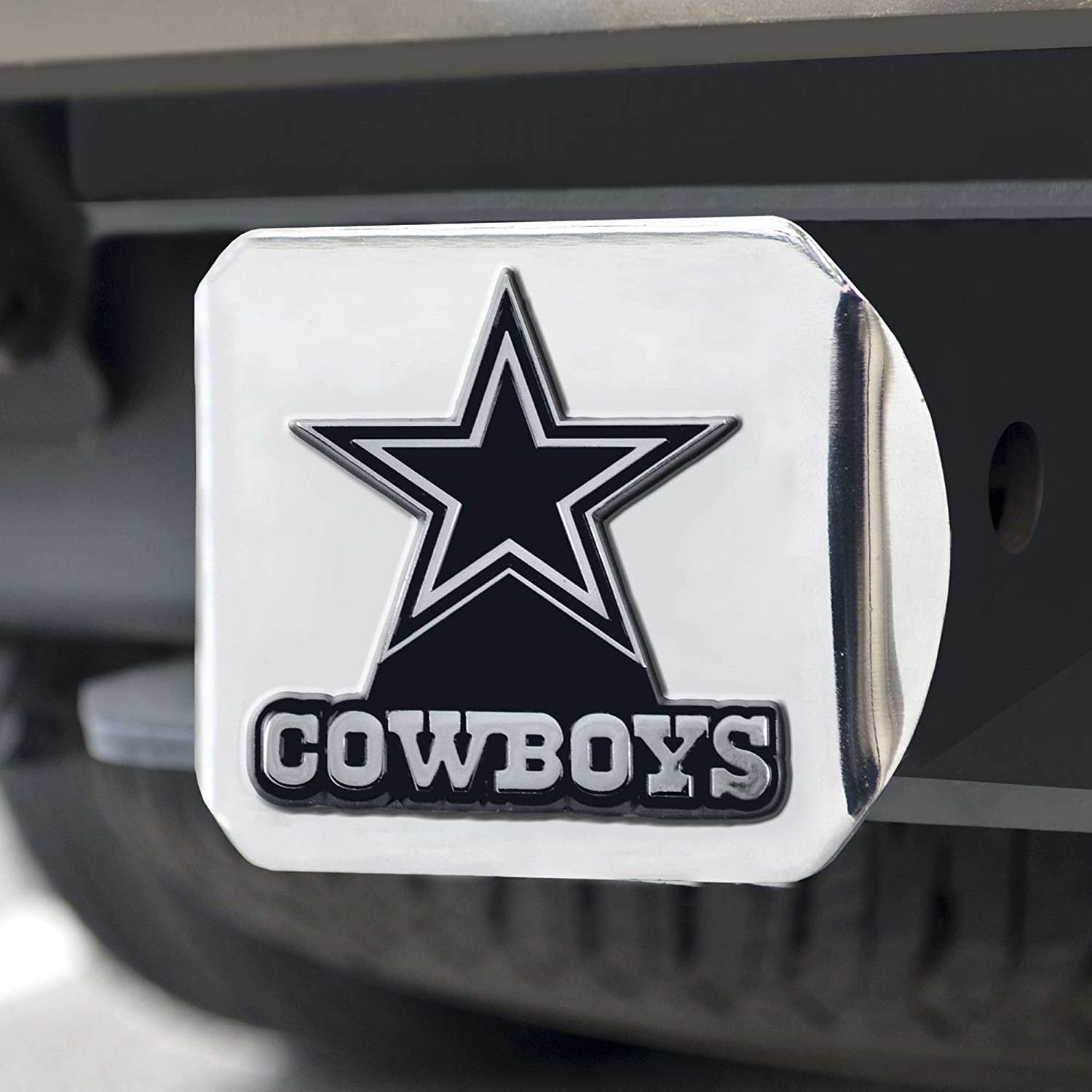 Dallas Cowboys Hitch Cover Solid Metal with Raised Chrome Metal Emblem 2" Square Type III 2