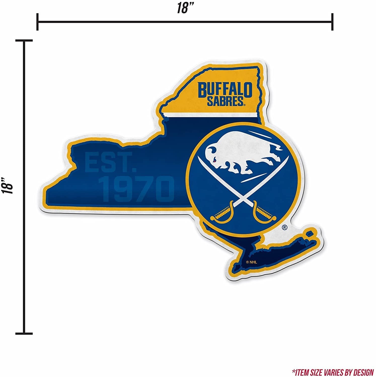 Buffalo Sabres 18" State Shape Pennant Soft Felt 3