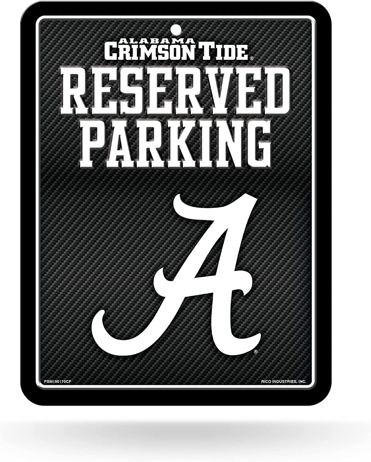 University of Alabama Crimson Tide Metal Parking Novelty Wall Sign 8.5 x 11 Inch Carbon Fiber Design 1