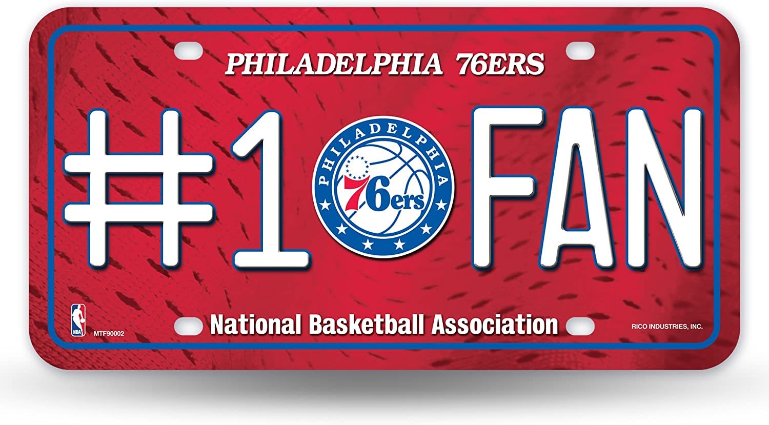 Philadelphia 76ers Metal Auto Tag License Plate, #1 Fan Design, 6x12 Inch 1