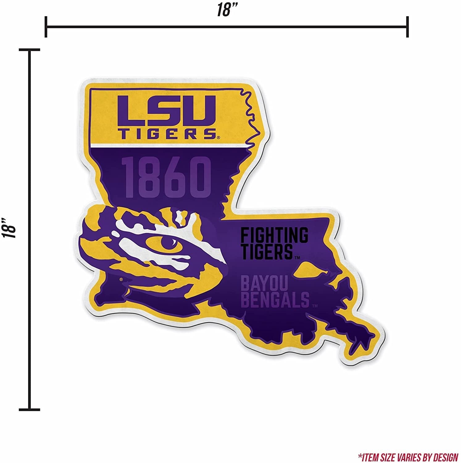 LSU Tigers Pennant State Shape 18 Inch Soft Felt Louisiana State University 4