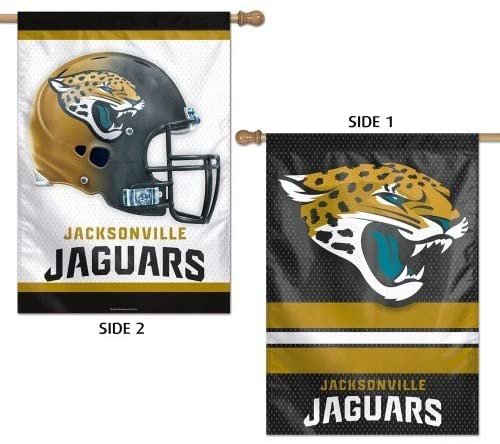 Jacksonville Jaguars Premium Double Sided Banner Flag, 28x40 Inch, Outdoor Use, Top Sleeve 1