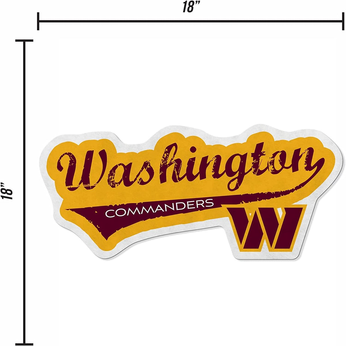 Washington Commanders Pennant Distressed Shape Cut Soft Felt 18 Inch 4