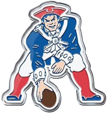 New England Patriots Premium Aluminum Metal Raised Auto Emblem, Retro Logo, Color Embossed, Full Adhesive Backing 3