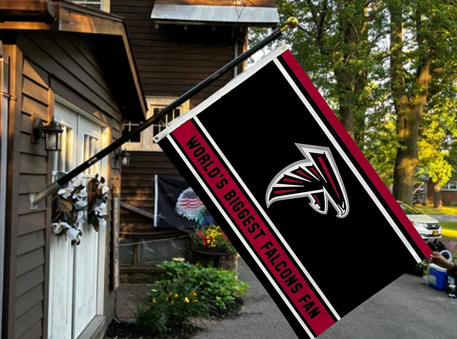 Atlanta Falcons 3x5 Feet Flag Banner, World's Biggest Fan, Metal Grommets, Single Sided, Indoor or Outdoor Use 2