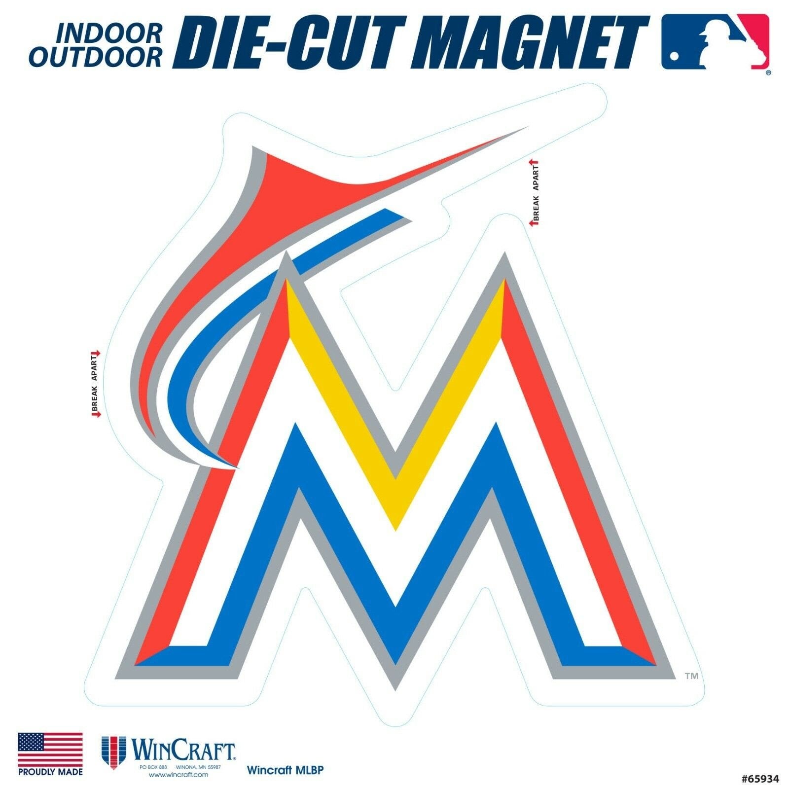 Miami Marlins SD 6" Logo MAGNET Die Cut Vinyl Auto Home Heavy Duty Baseball 1