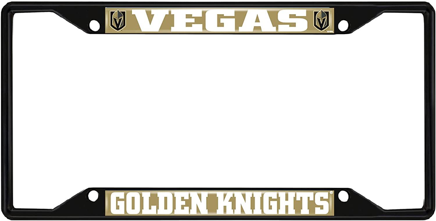 FANMATS 31394 Vegas Golden Knights Metal License Plate Frame Black Finish