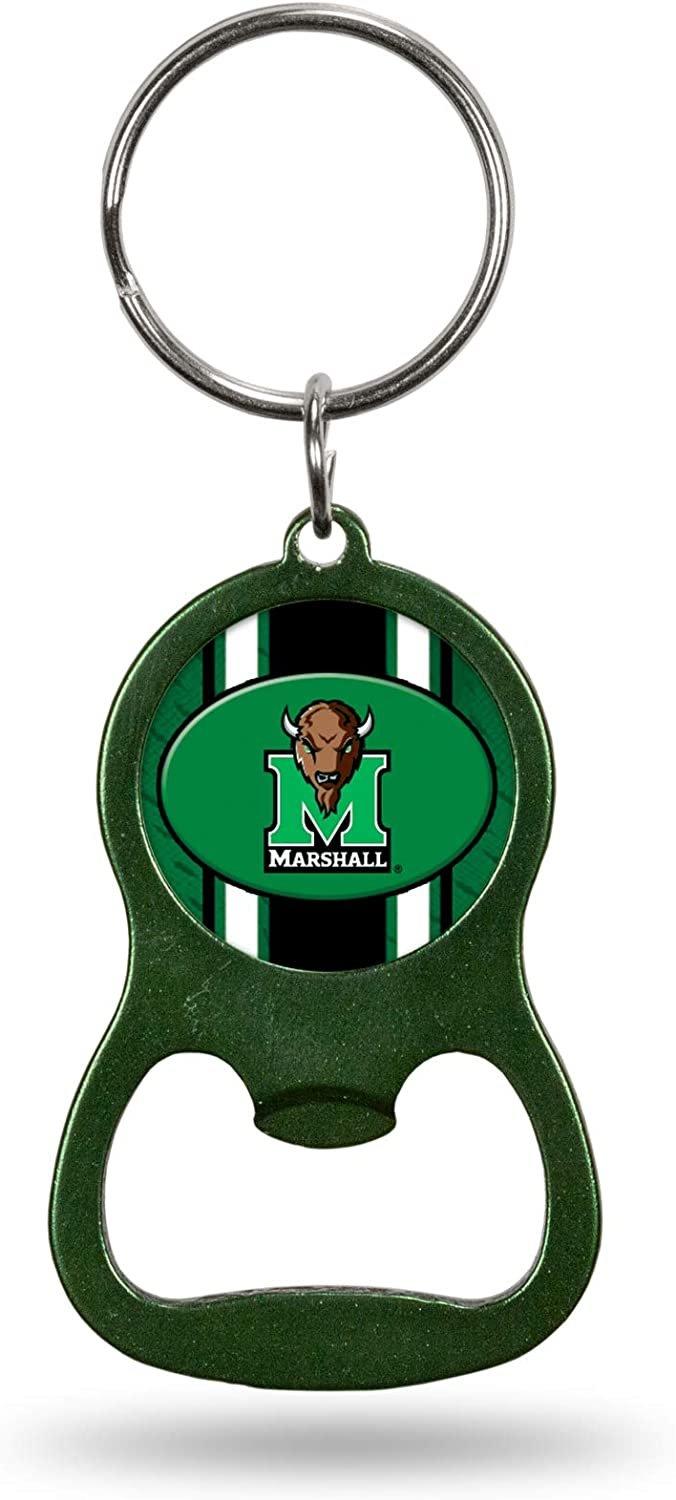 Marshall University Thundering Herd Premium Solid Metal Bottle Opener Keychain, Key Ring, Team Color