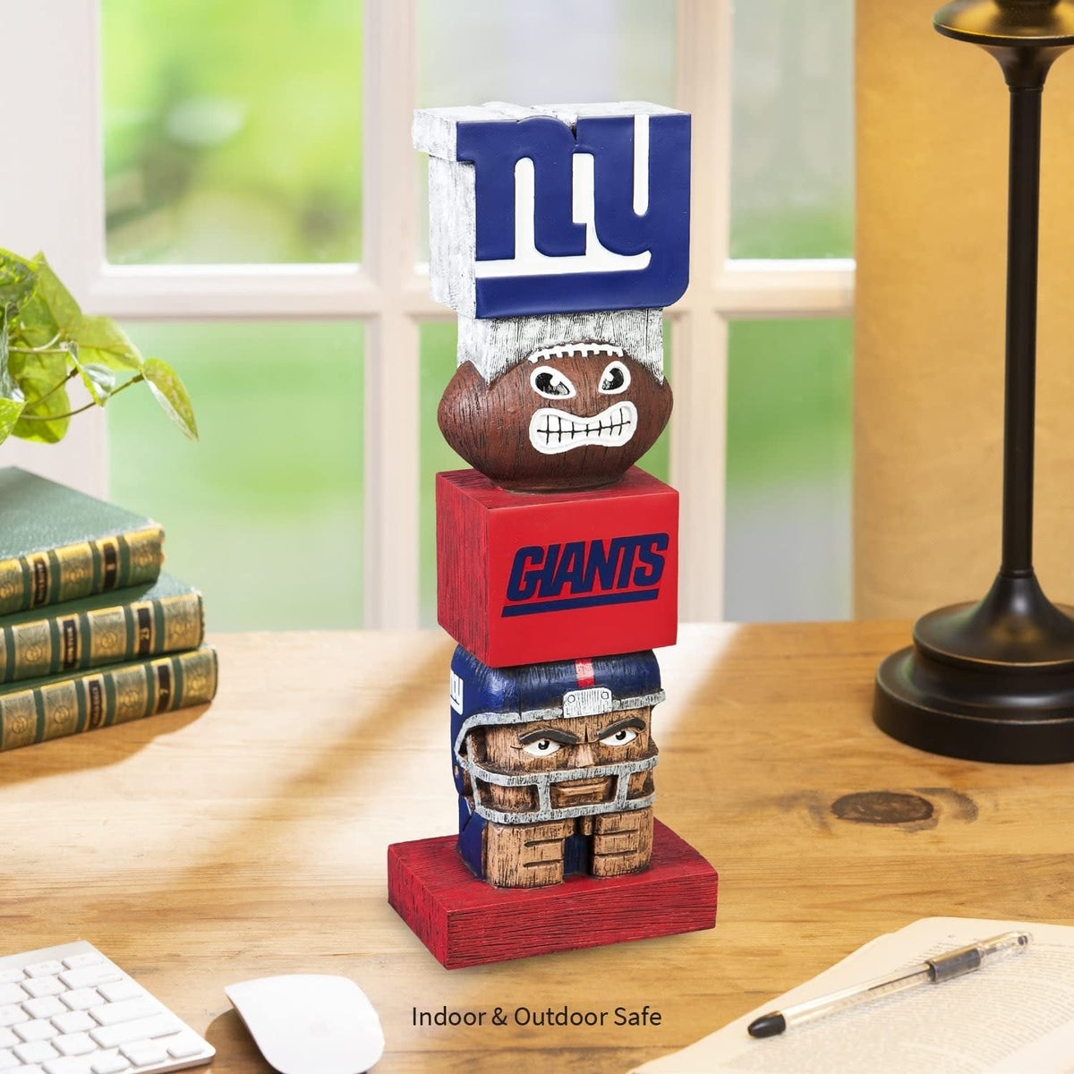 New York Giants Garden Statue, Tiki Totem Style, Logo Design, Outdoor or Indoor Use, 16 Inch Tall, Beautiful Hand Painted Resin Construction 5