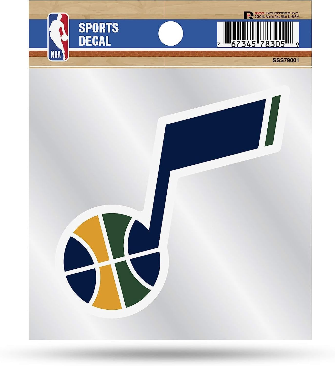 Utah Jazz 4x4 Die Cut Inch Decal Sticker Flat Vinyl, Primary Logo, Clear Backing 1