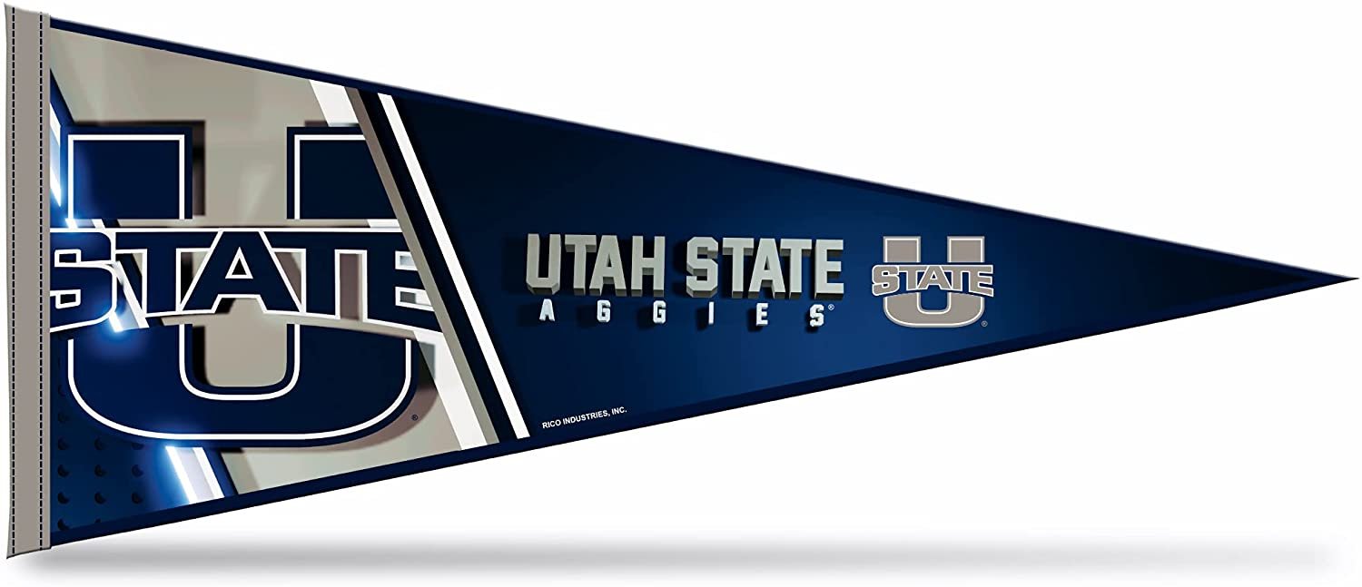 Utah State University Aggies Soft Felt Pennant, Primary Design, 12x30 Inch, Easy To Hang
