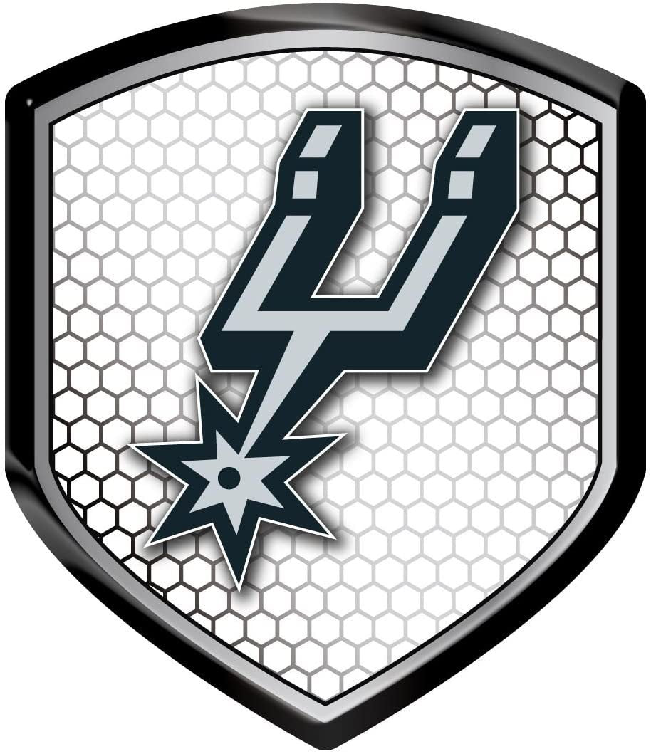 San Antonio Spurs High Intensity Reflector, Shield Shape, Raised Decal Sticker, 2.5x3.5 Inch, Home or Auto, Full Adhesive Backing 2