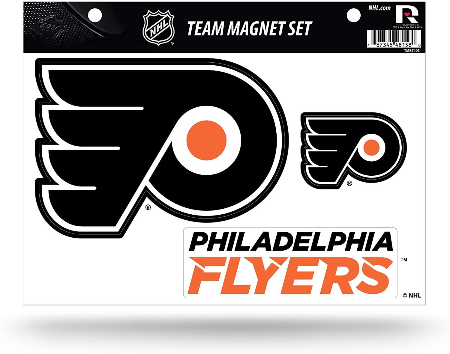 NHL Philadelphia Flyers Die Cut Team Magnet Set Sheet