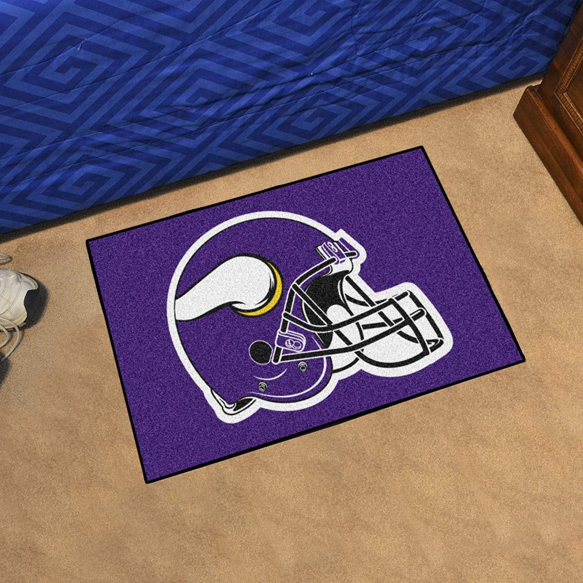 Minnesota Vikings Floor Mat Area Rug, 20x30 Inch, Nylon, Anti-Skid Backing