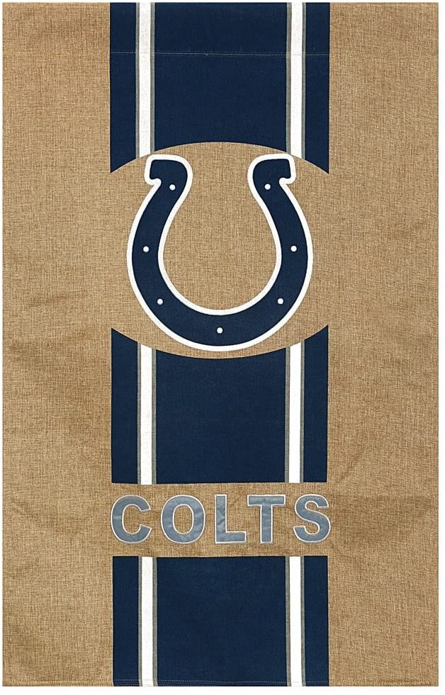 Indianapolis Colts Premium Double Sided Banner House Flag, Burlap Design, 28x44 Inch 1