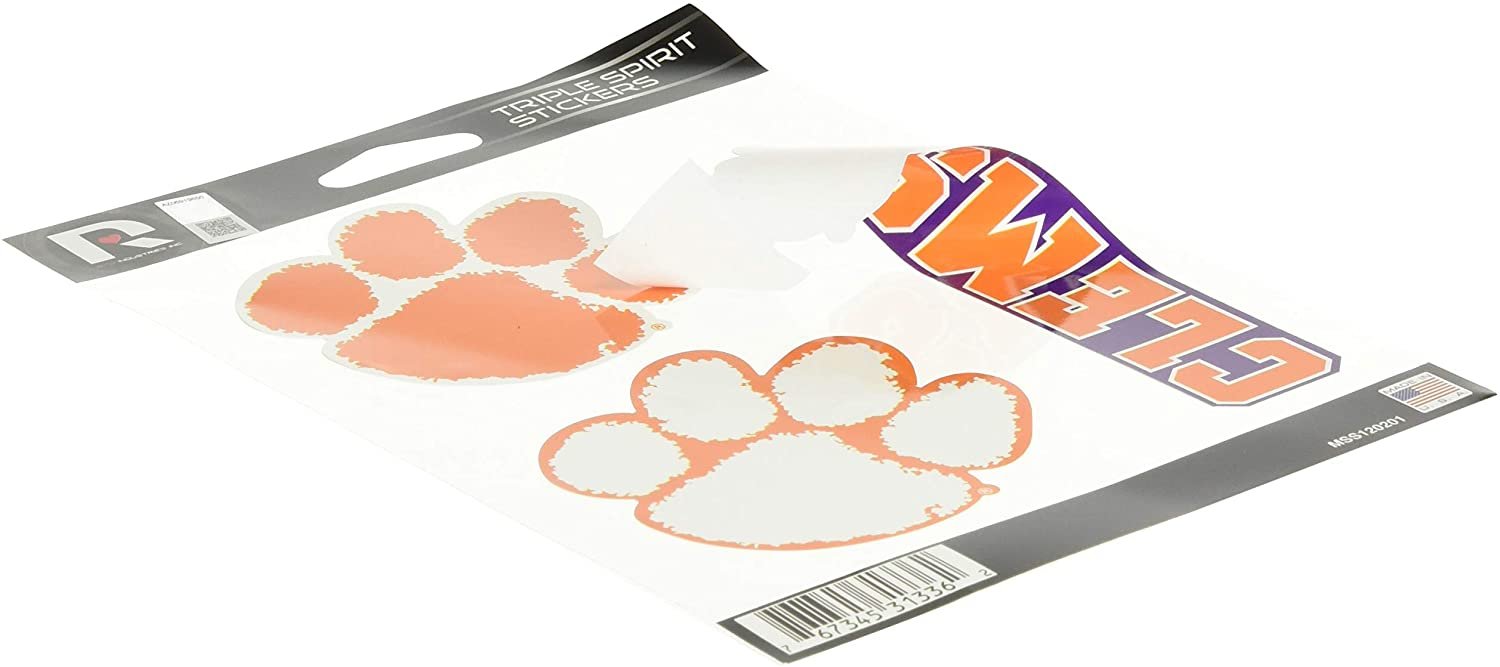 Clemson Tigers Die Cut 3-Piece Triple Spirit Sticker Sheet 4