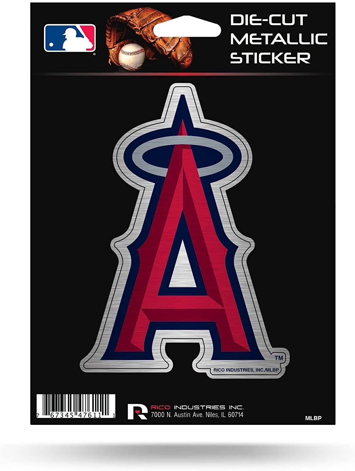 Los Angeles Angels 5 Inch Decal Sticker, Metallic Chrome Shimmer Design, Full Adhesive Backing 1
