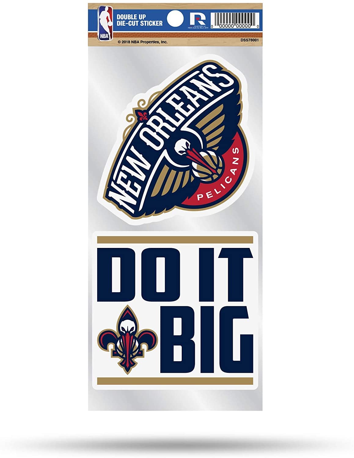 New Orleans Pelicans Double Up Die Cut 2-Piece Sticker Sheet 1