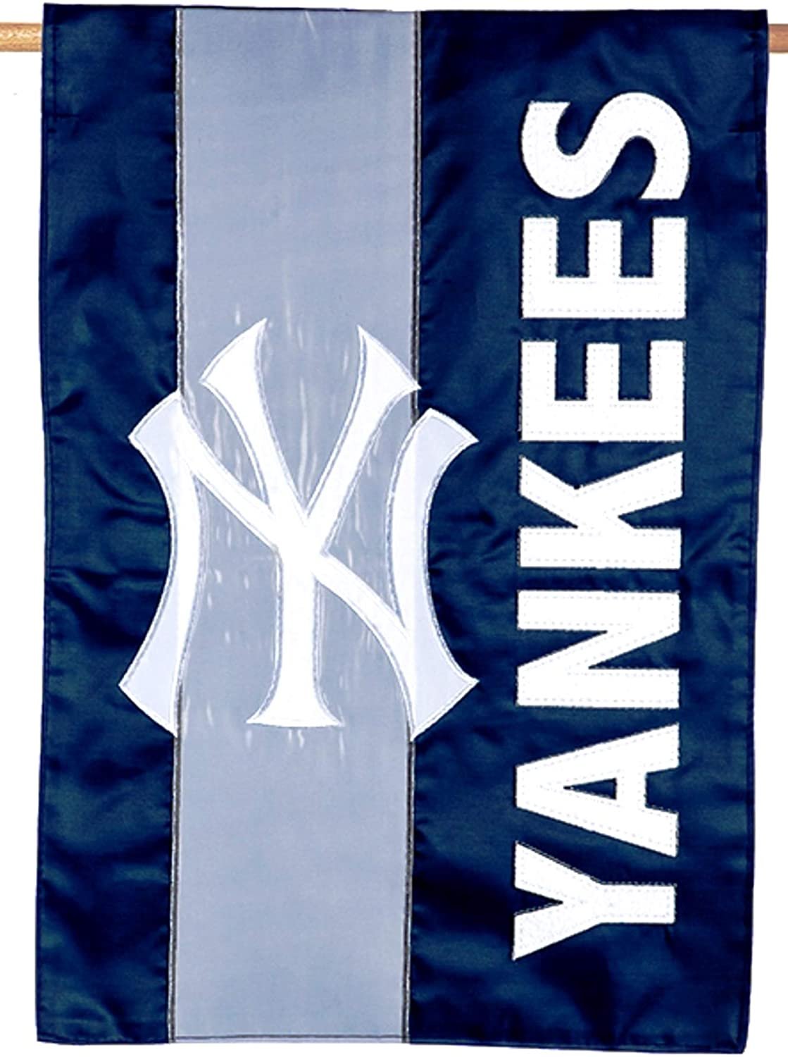 New York Yankees Premium Double Sided Garden Flag Banner, Embellished Applique, 13x18 Inch, Display Pole Sold Separately