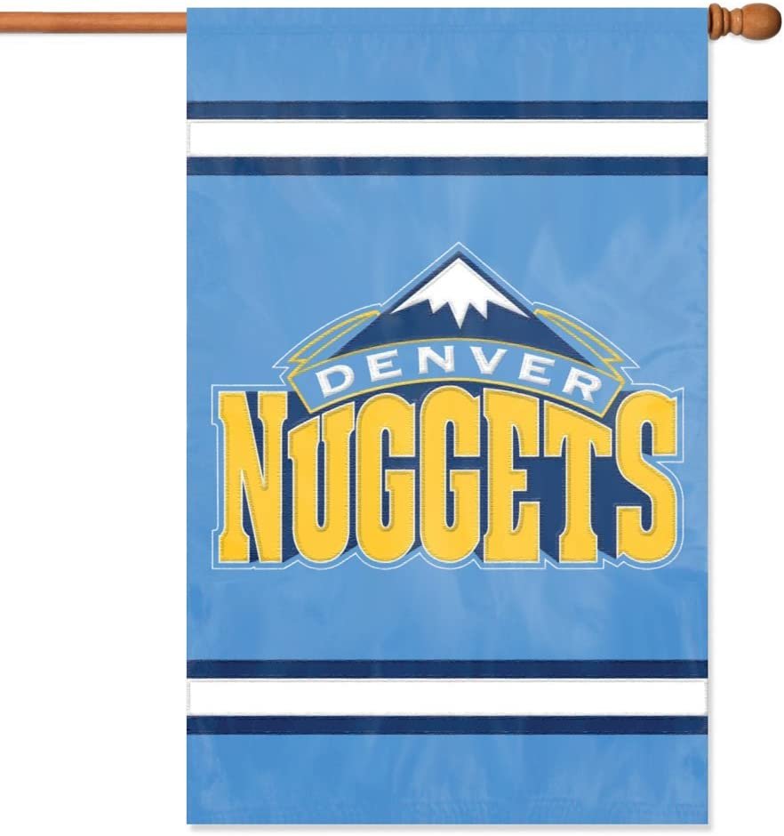 Denver Nuggets House Banner Flag Applique Embroidered Double Sided 44 x 28 1