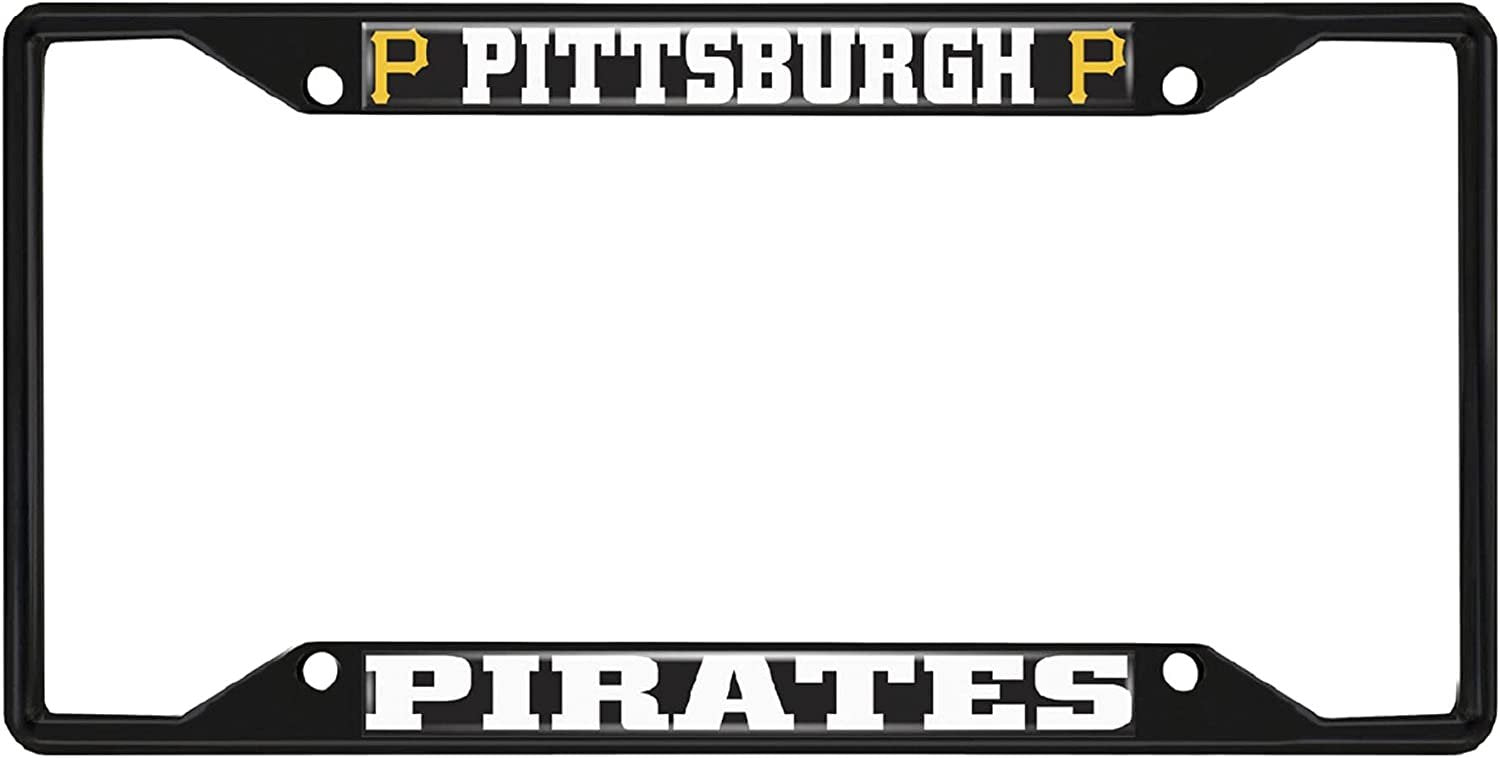 Fan Mats 31317: Pittsburgh Pirates Metal License Plate Frame Black Finish