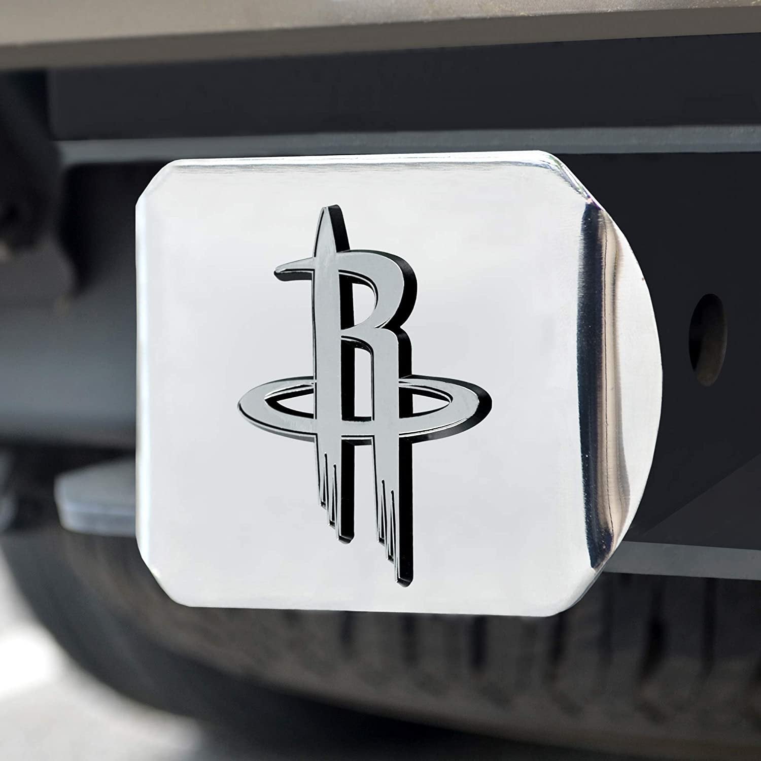Houston Rockets Hitch Cover Solid Metal with Raised Chrome Metal Emblem 2" Square Type III 2