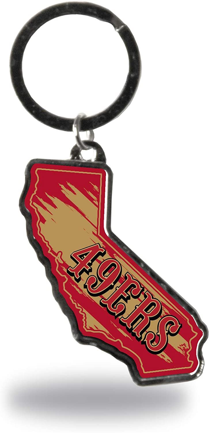 Rico Industries NFL San Francisco 49ers State Shape Keychain, 2 x 3-inches 1
