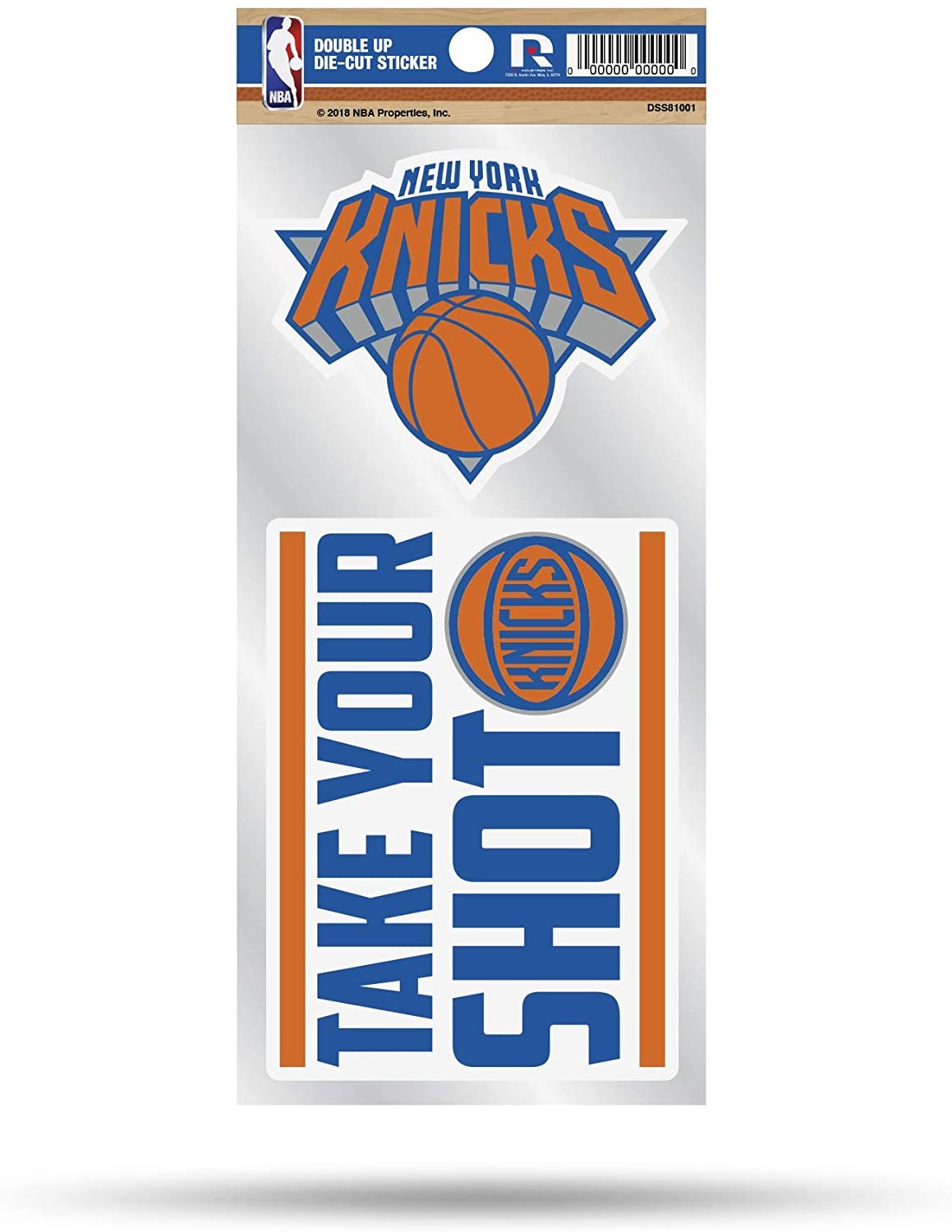 New York Knicks Double Up Die Cut 2-Piece Sticker Sheet 1