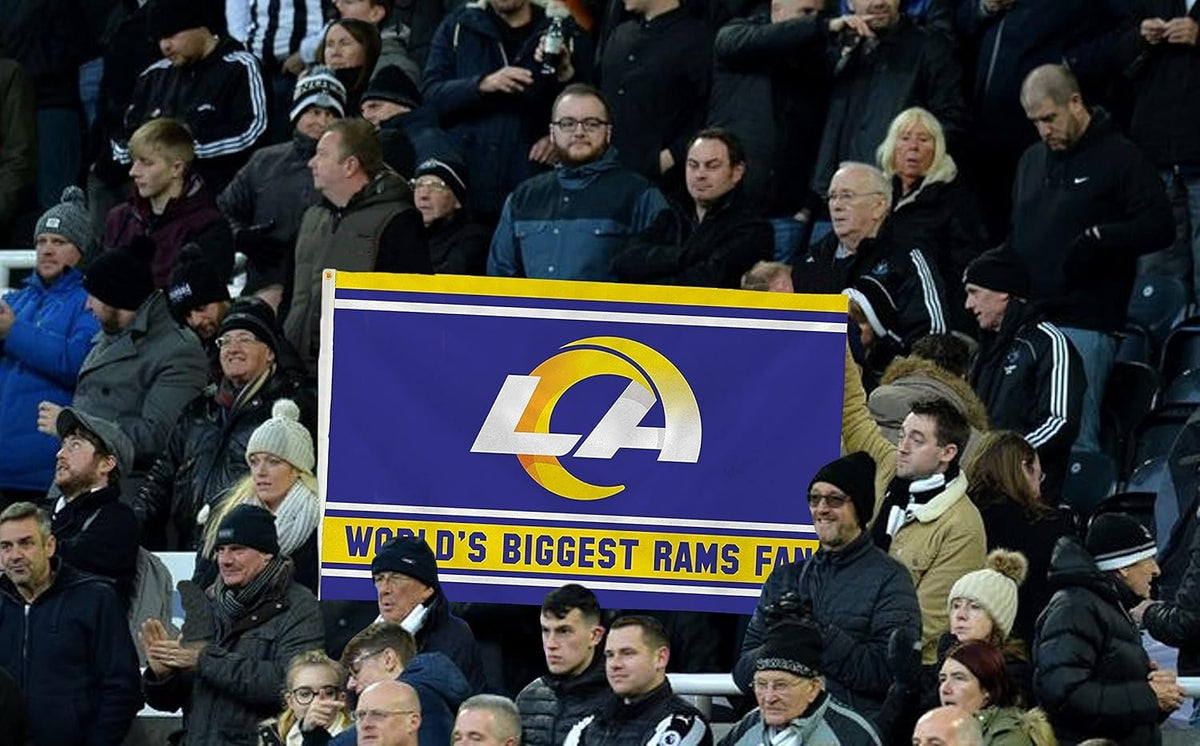 Los Angeles Rams 3x5 Feet Flag Banner, World's Biggest Fan, Metal Grommets, Single Sided, Indoor or Outdoor Use 3