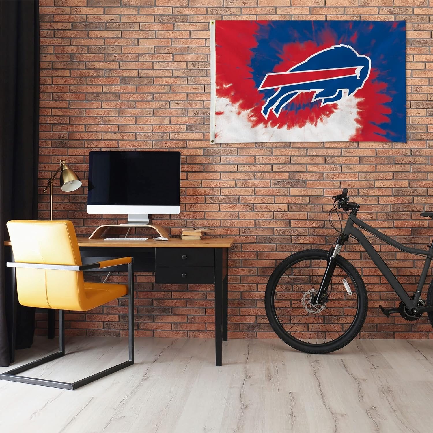 Rico Industries NFL Buffalo Bills Tie-Dye 3' x 5' Banner Flag 3' x 5' Banner Flag Single Sided - Indoor or Outdoor - Home Décor, White 2