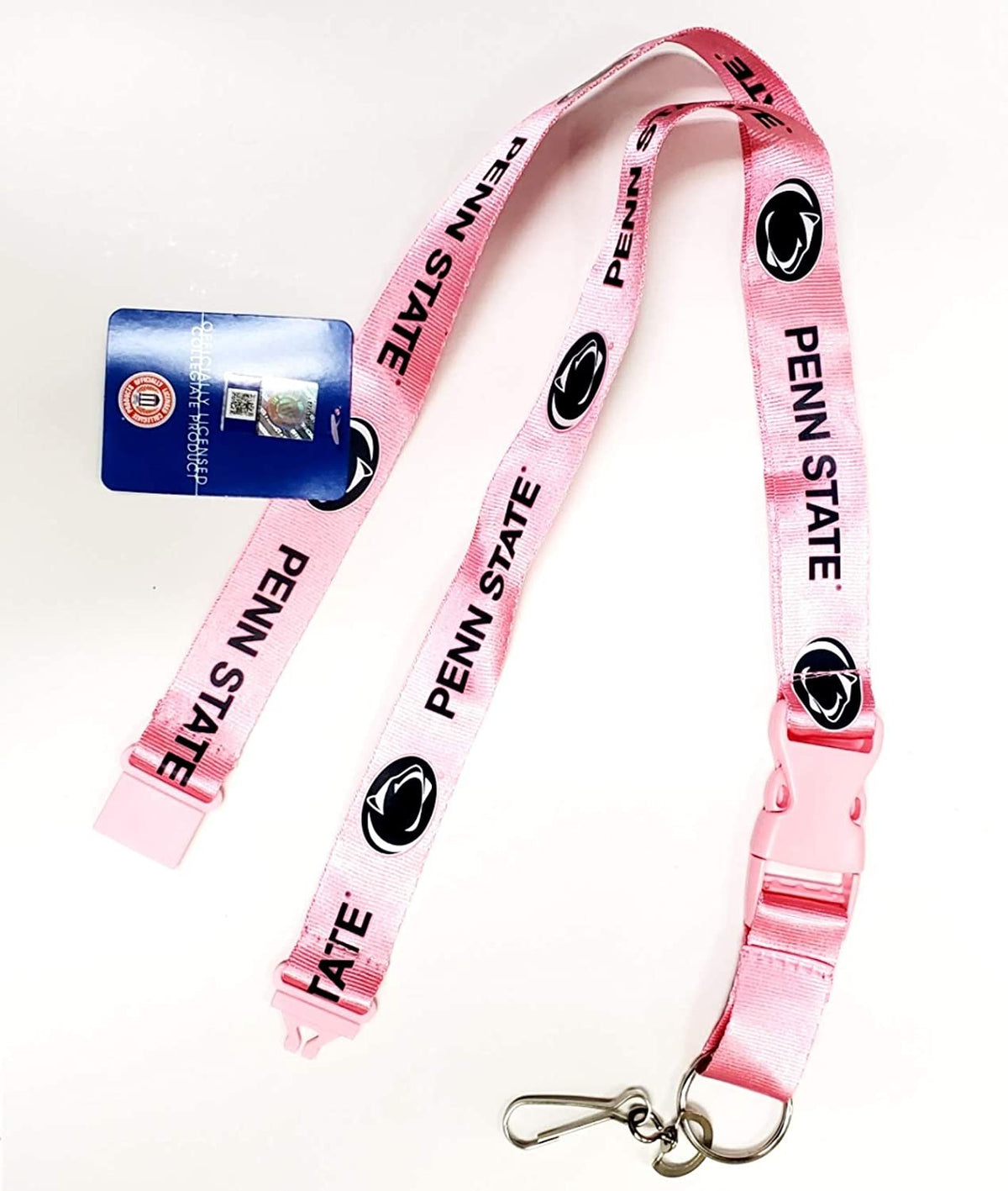 Penn State University Nittany Lions Pink Lanyard Keychain Double Sided Breakaway Safety Design Adult 18 Inch 1