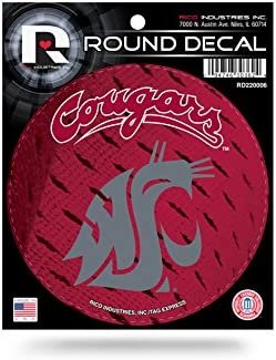 Washington State University Cougars 4 Inch Round Sticker Decal Flat Vinyl Full Adhesive Backing 1